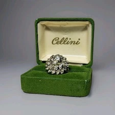 Vintage Silver Cellini Cluster Cocktail Ring