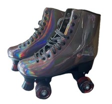 JajaHoho Roller Skates  Holographic  women 7 Sparkling Wheels.new