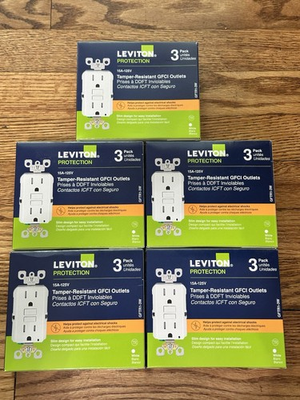 #ad #ad 15PCS LEVITON GFTR1 3W GFCI 15A *TAMPER RESISTANT* OUTLET WHITE NEW $135.00