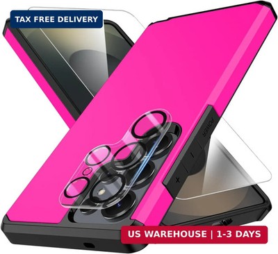 Galaxy S25 Ultra Case with Screen Protector Camera Lens Armor Silicone free ship
