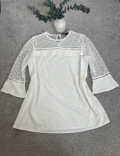 New Look Maternity Range White Lace Top Womens Size 12