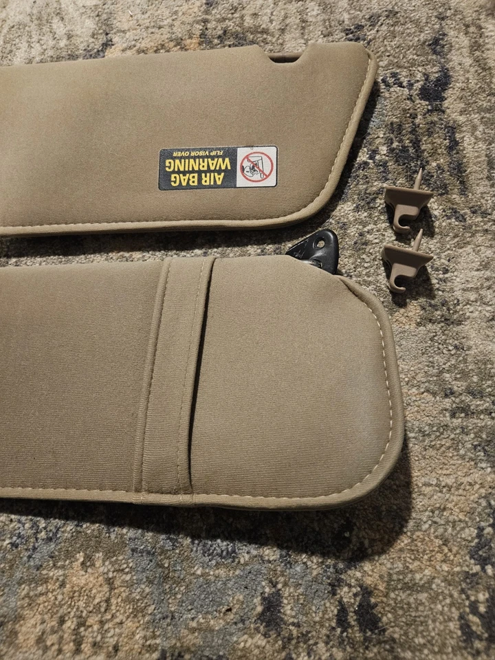 89-06 Ford Ranger TAN BROWN Sun Visors Sun Shade Sunvisor PAIR CLOTH OEM - Image 2 of 4