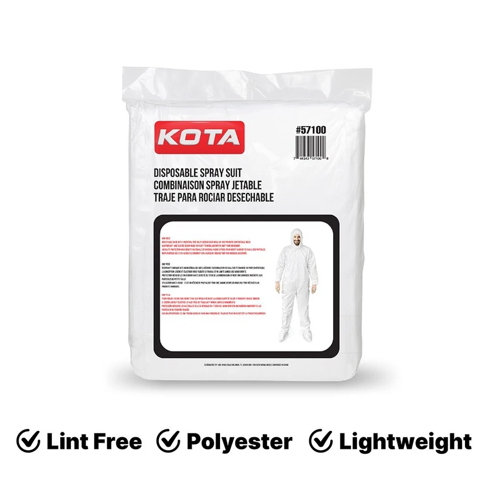 LAUCO White Polyester Reusable & Washable Paint Coverall Spray Suit With Hood - Image 3 of 4