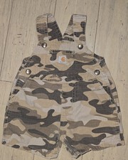 Carhartt Short Overalls Toddler 9 Months Tan Camo Adjustable Straps 2015