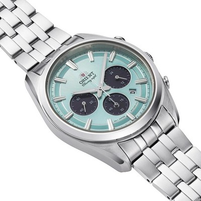 Orient Contemporary RN-TX0304L Panda Sky Blue Solar Analog Chronograph Uhr