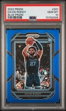 2022 Panini Prizm David Roddy Rookie True Blue /199 Grizzlies RC - PSA 10