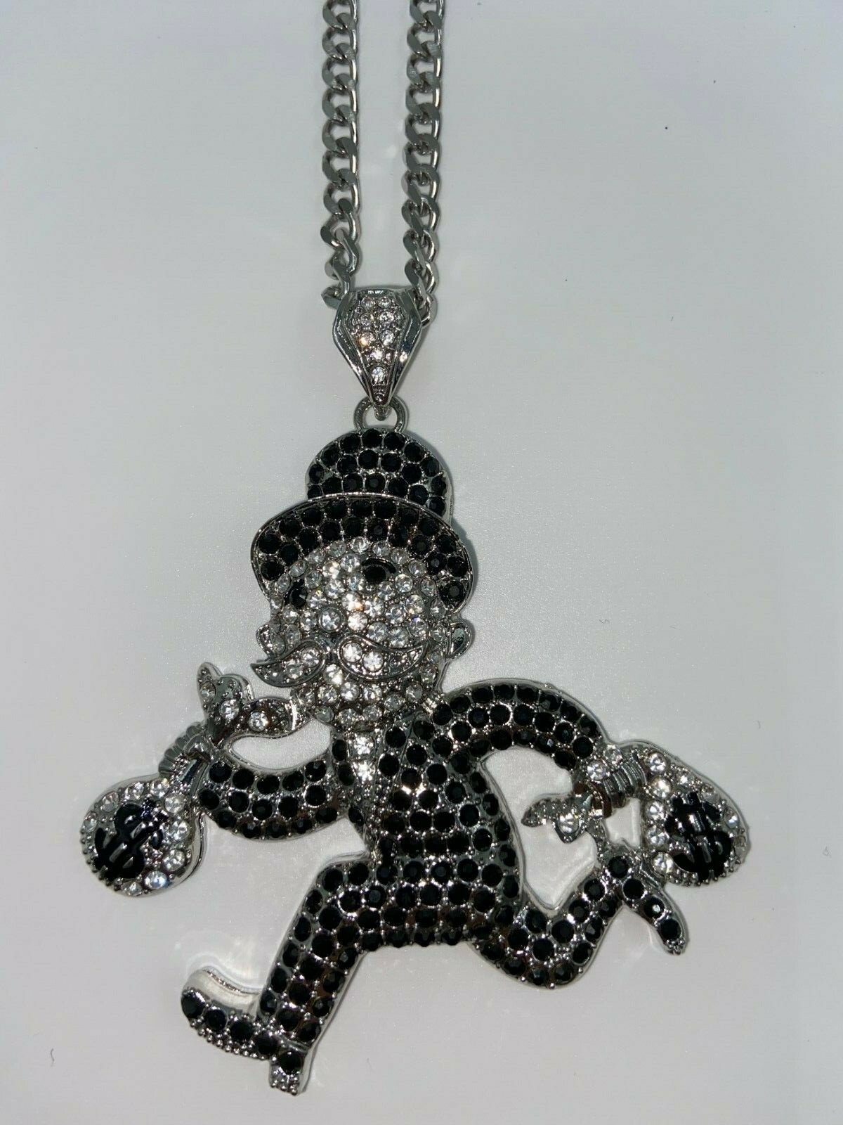 Iced Out Chain Pendant Mens Gangster Jewelry Drip Rapper Trapstar eBay