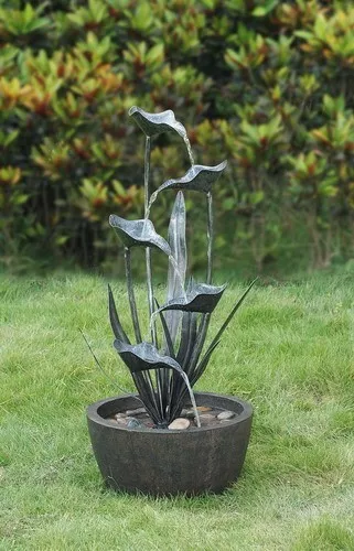 Metal Water Fountain Outdoor Tiered Fountain 35 in H Garden Decor Plant Decor