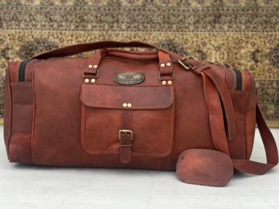 Leder Reisetasche Seesack Männer Gepäck Übernachtung Wochenende (20 Zoll klei...