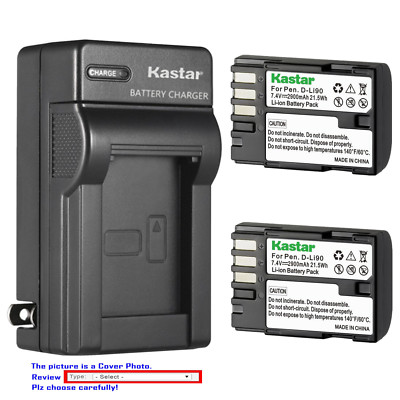 Kastar Battery AC Wall Charger for Pentax D-Li90 D-BC90 & Pentax K-3 II Camera
