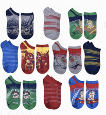 Boys Justice League Socks Lot of 10 NWT Shoe Size 7-10 or 10-4 No-Show A