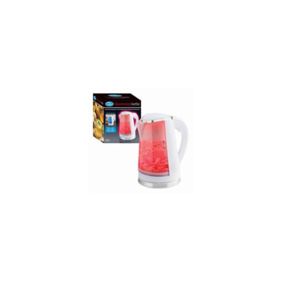 Quest White Portable Electric Kettle Blue LED Illuminated 1.7L 360° Cordless