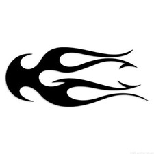 Tribal Flames Pinstripe - Decal Sticker - Multiple Colors Sizes - Ebn7401