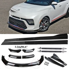 Front Bumper Lip Spoiler Side Skirts Rear Lip For Kia Soul Hatch Glossy Black
