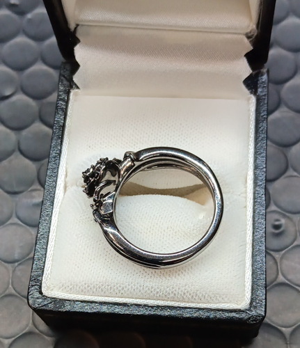 Enchanted Disney Fine Sterling Black Rhodium Black Diamond Maleficent SIZE 7 - Picture 5 of 5