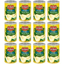 Del Monte Lite Sliced Bartlett Pears Extra Light Syrup 15 oz Pack of 12 Cans