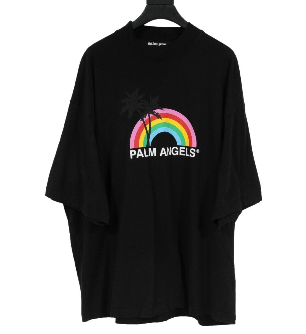 Tシャツ Palm Angels sale Palm Angels Mens Rainbow Tree Oversized T Shirt XL Black | eBay