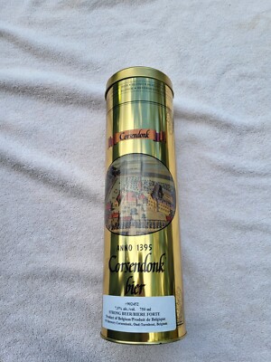 CORSENDONK  ANNO 1395 AGNUS BEER EMPTY  TIN - BELGIUM  RARE  SEE PICTURES