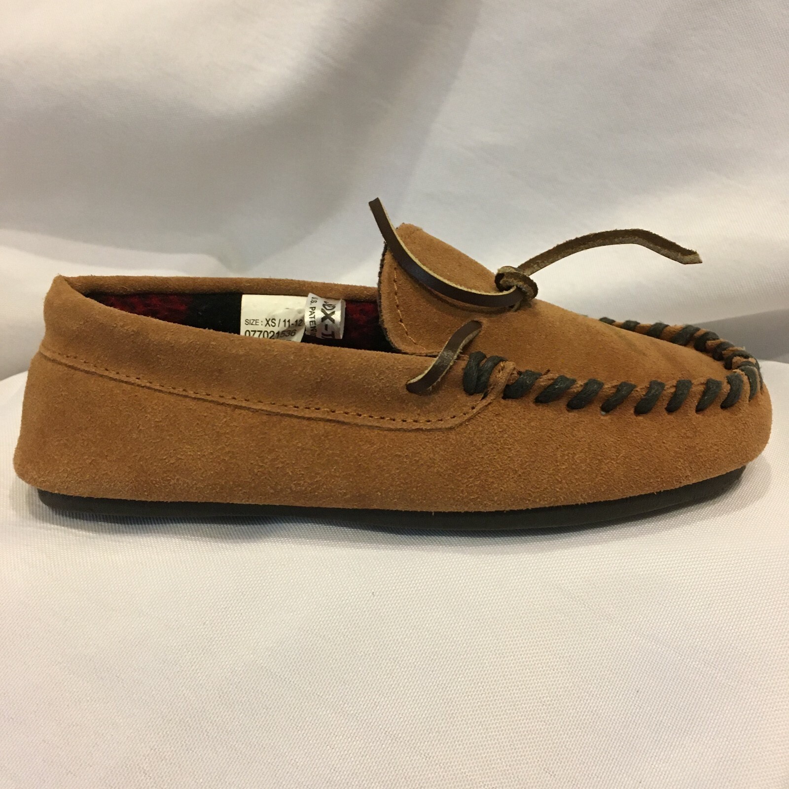 SAOLA NUOVE pantofole per bambini in camoscio TAN con PILE e SUOLA ESTERNA XS (11 12) SPEDIZIONE GRATUITA