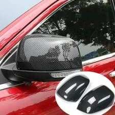 2pcs Rearview Mirror Cover Trim Shell For Jeep Grand Cherokee 2011+ Carbon Fiber