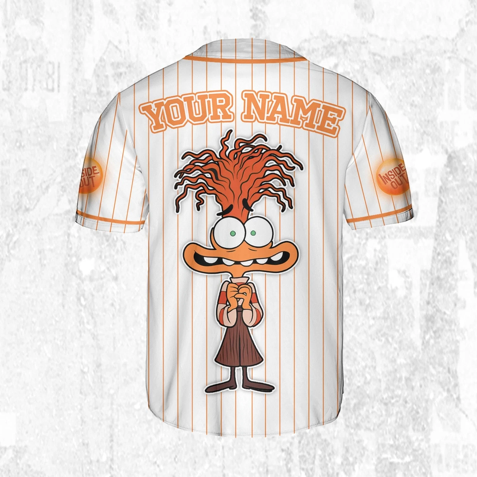 Custom Disney Inside Out Anxiety Simple Baseball Jersey, Disney Baseball