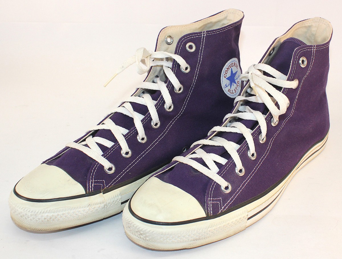80s CONVERSE Purple All Star Hi USA製US10 80's Converse Chuck Taylor ALL STAR High Top Purple Sneakers
