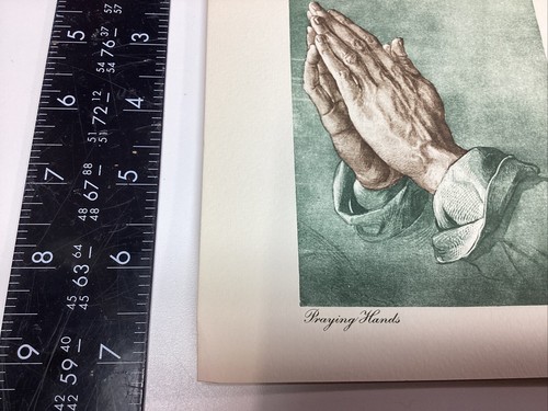 ART PAPER ETCHING PHOTOGRAVTURE ALBRECHT DURER COLOR PRAYING HANDS PRAY VINTAGE - Picture 5 of 18