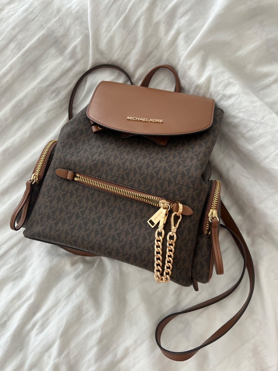 MICHAEL KORS リュック・バックパック ブラウン Michael Kors Jet Set Large Chain Flap Book Backpack - Brown