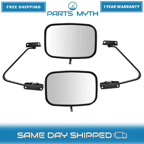 NEW Mirrors Manual Swing Lock 5" x 8" Black LH & RH Set For 1980-1992 Bronco