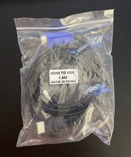 6 FT LONG HDMI TO VGA MONITOR CABLE COMPUTER TO TV CORD 15-PIN New