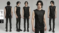 PUNK RAVE Men Cyberpunk Punk Rock Gothic Tops T-Shirts Sleeveless Tank Vest