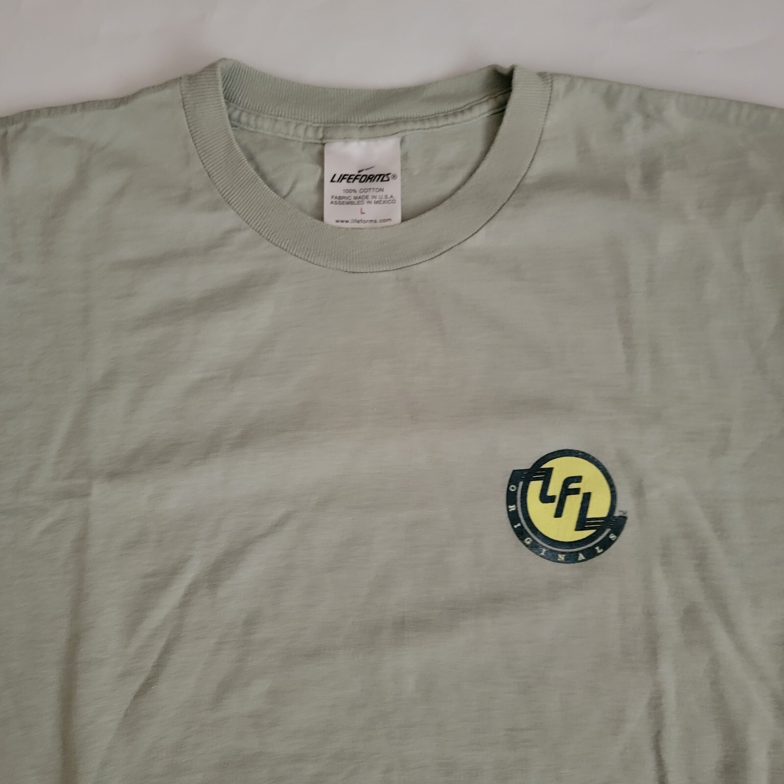 Lifeforms T-shirt Large Mens Fisherman Fishing Double Sided Shirt Outdoor Green 