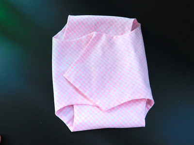 Vintage Handmade Pink Gingham Bread Roll Basket Cover Liner Cottage Farmhouse