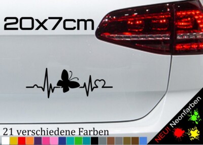 Butterfly Heartbeat Sticker Butterfly Spring Summer Pulse Outline 20x7cm