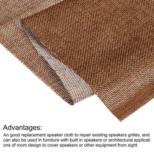 Brown Speaker Mesh Grill Stereo Fabric Dustproof 100cm x 150cm 39" x 59" - Picture 4 of 5