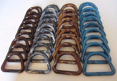 Lot of 40 Assorted Marble 3'' D Plastic Macrame Marbella Rings Craft Supplies DIY