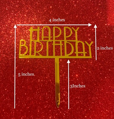 Art Deco personalisierter ultra verspiegelter Acryl Geburtstag Tortenaufleger GRATIS TOPPER