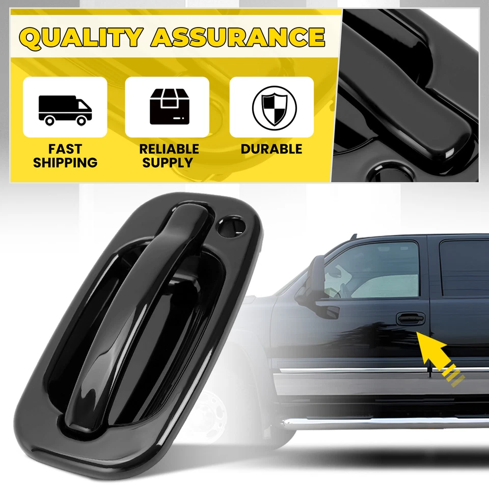 Door Handle Set For Chevy Silverado 1500 1999-2006 Smooth Black Front Outer 2PCS Foto 3 de 4