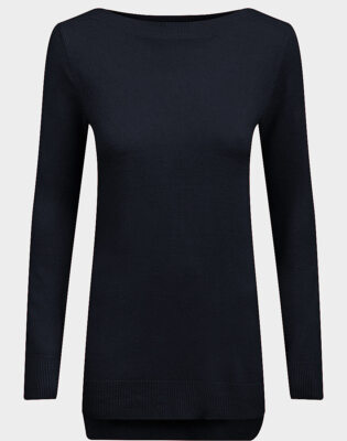 F&F Ladies Lightweight Black Long Sleeve Jumper - Boat Neck  Jumper -Size 8