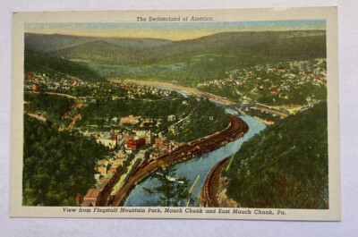 Vintage Linen Postcard ~ Flagstaff Mountain Park View ~ Mauch Chunk Pennsylvania