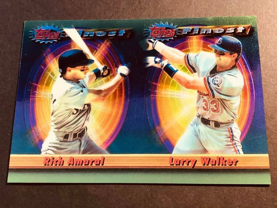 1994 Topps Finest UNCUT PANEL PROOF Rich Amaral Larry Walker