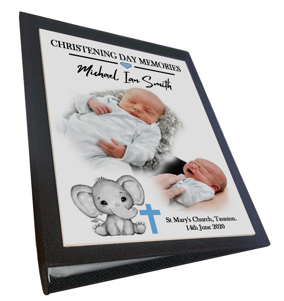 Christening or Baptism personalised photo album, Luxury photo book