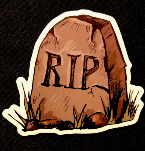 Happy Halloween sticker “RIP TOMBSTONE” 3“ X 2 3/4” - Afbeelding 1 van 2