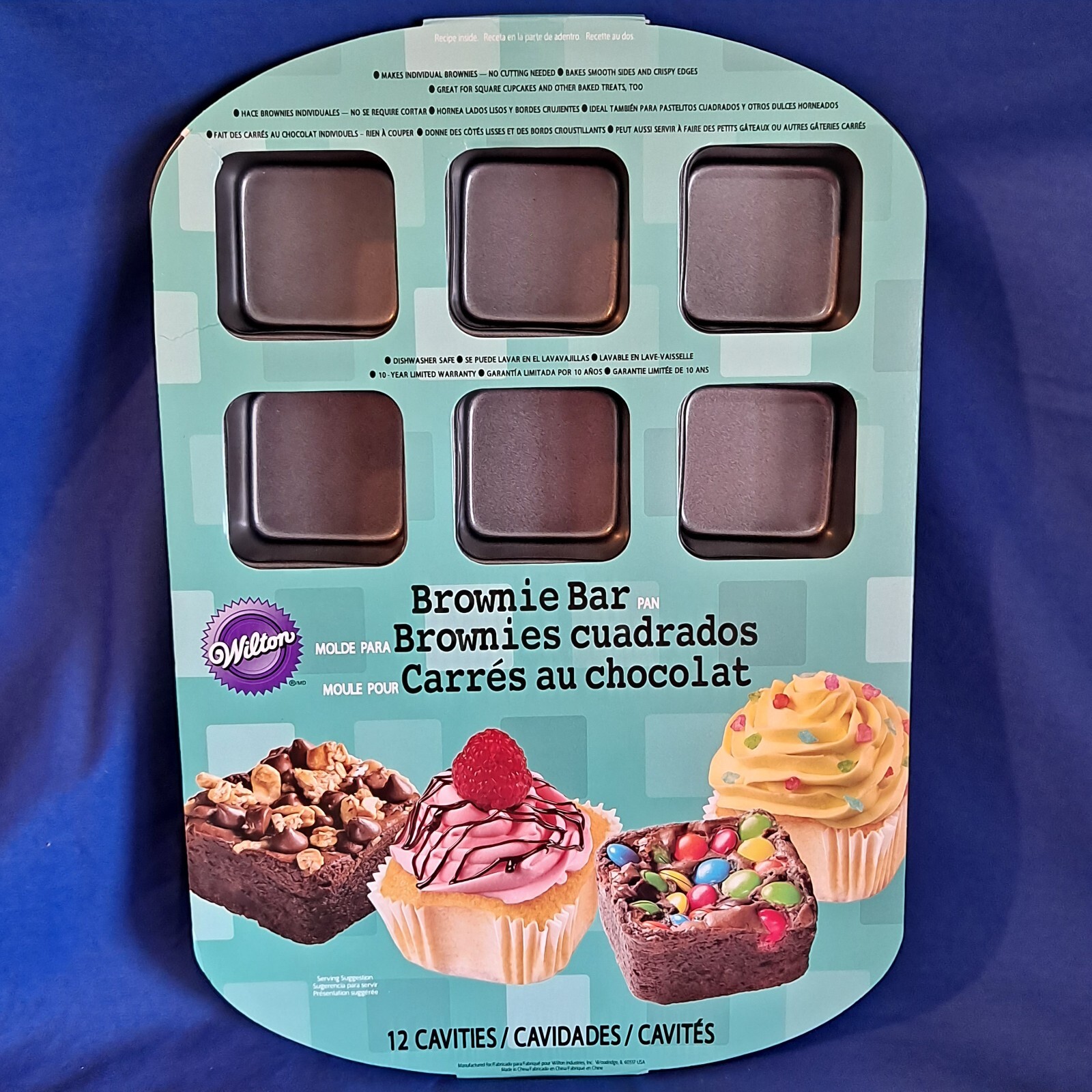 Wilton BROWNIE BAR PAN Squares Oven Baking Mini Cake Individual Muffin