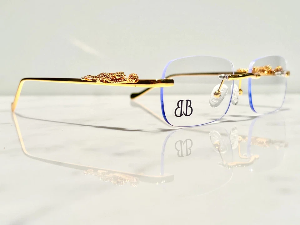 Bonano Giaguaro Gold Glasses Eyeglasses Sunglasses Frame Vintage Cartier Dior - Image 3 of 4