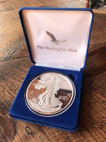 Giant One Pound Troy 1996 Walking Liberty .999 Silver Proof in Presentation Case