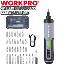 WORKPRO 4V Rechargeable Cordless Electric Screwdriver Sets 35 Bits Extension Rod