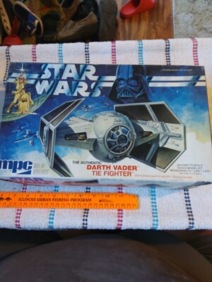 MPC Star Wars The Authentic Dart Vader TIE Fighter Model Kit Box Open