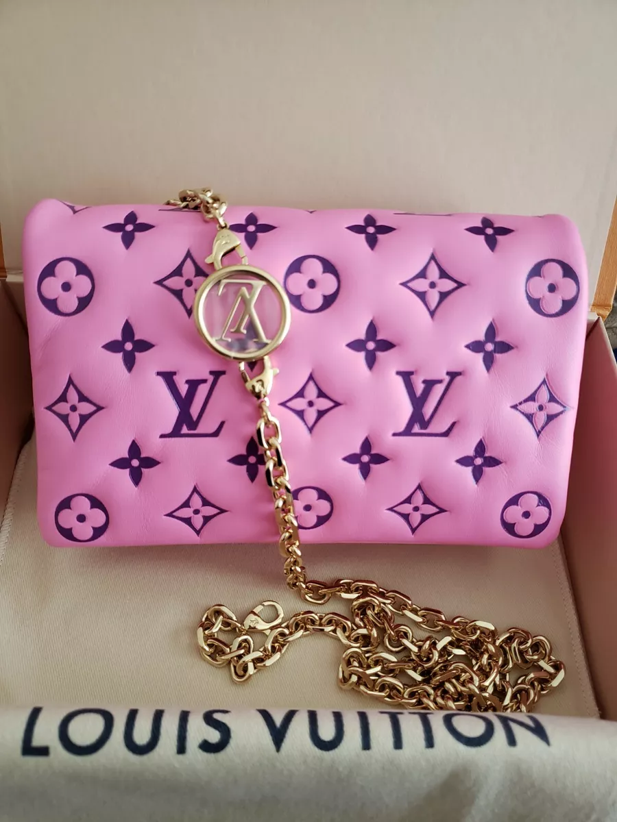 Louis Vuitton Coussin Pochette Pink Purple Monogram Embossed