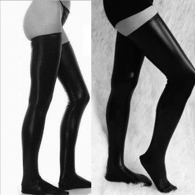 Herren Wetlook Latex Leder Overknee/Fuß Strümpfe Strumpfhose Socken Clubwear.